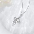 wholesale 18K White Gold Celtic Knot Cross Pendant Necklace for Women - Tone Chain (16 + 2 Inch)-0-5