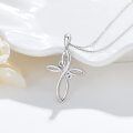 wholesale 18K White Gold Celtic Knot Cross Pendant Necklace for Women - Tone Chain (16 + 2 Inch)-0-6