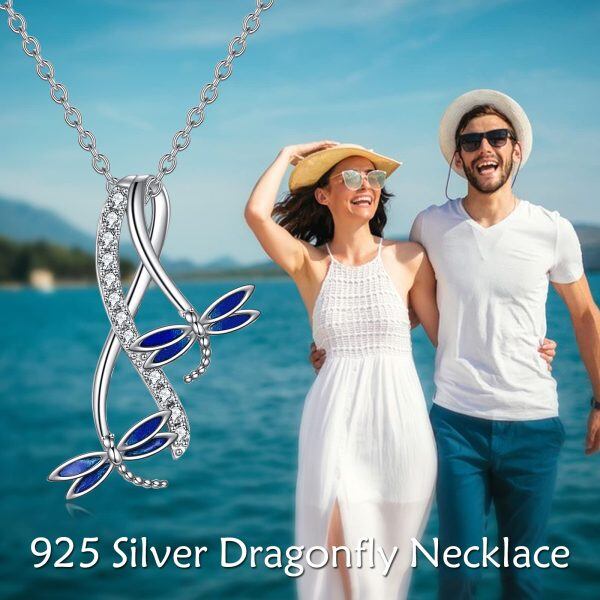 Sterling Silver Dragonfly Pendant Necklace-2