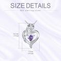 wholesale 925 Sterling Silver Purple Heart Crystal Pendant Necklaces s for Women-0-4