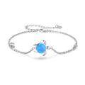 wholesale 925 Sterling Silver Blue Fire Opal Sea Turtle Charm Bracelet - Ocean Inspired Jewelry for Women-0-2