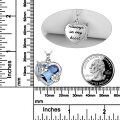 wholesale 925 Sterling Silver Heart-Shaped Blue Topaz Crystal Hummingbird Cremation Jewelry Urn Pendant Necklace with Funnel and Fill Tool-0-2