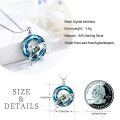 wholesale 925 Sterling Silver Blue Crystal Ocean Shark Pendant Necklace for Women Men Gifts-0-1