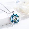wholesale 925 Sterling Silver Blue Crystal Ocean Shark Pendant Necklace for Women Men Gifts-0-3