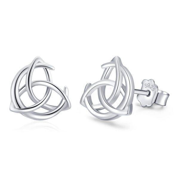 Sterling Silver Celtic Knot Stud Earrings-0