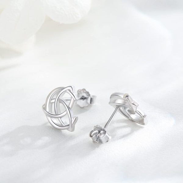 Sterling Silver Celtic Knot Stud Earrings-2