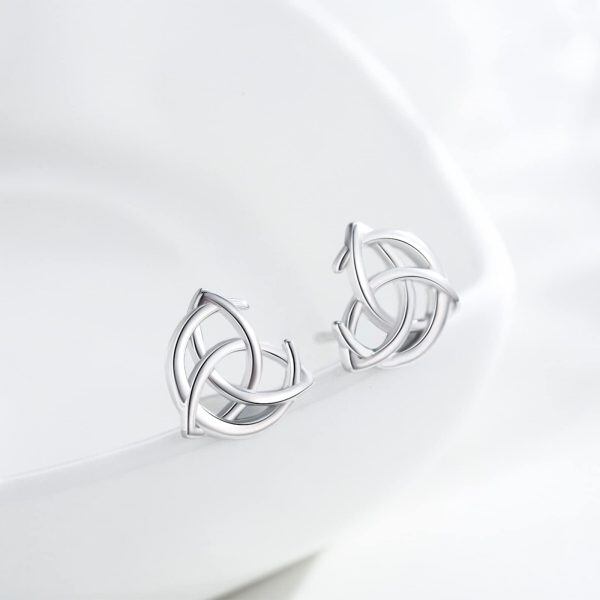 Sterling Silver Celtic Knot Stud Earrings-3