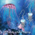 wholesale 925 Sterling Silver Blue Opalite Jellyfish Drop Earrings for Women  Ideas-0-5