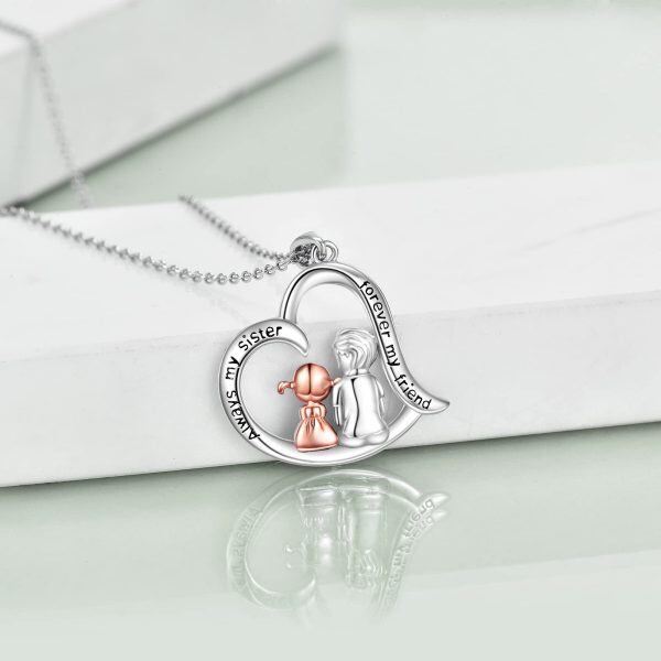 Sterling Silver "Always My Sister" Pendant Necklaces-5