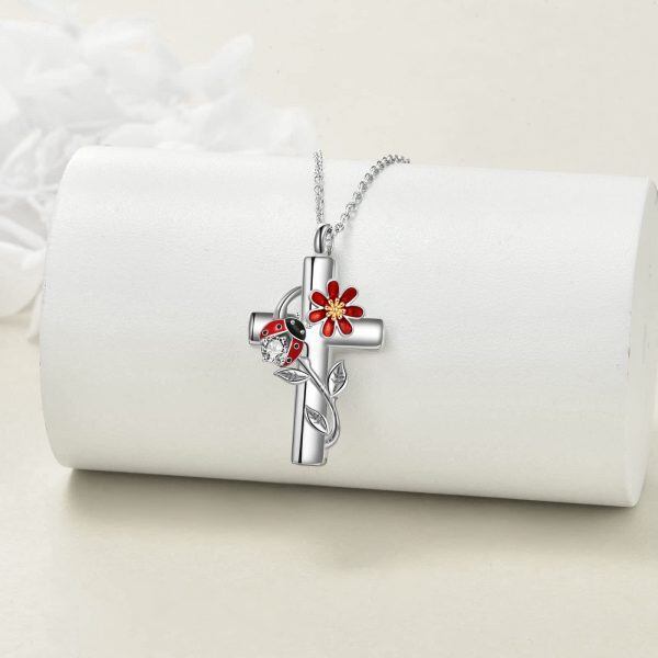 Sterling Silver Ladybug Urn Necklace-4