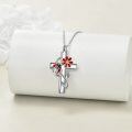 wholesale 925 Sterling Silver Cross Pendant with Flower and Insect Elements Cremation Jewelry for Ashes Keepsake Memorial Urn Necklace-0-4