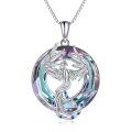 wholesale Sterling Silver Crystal Phoenix Pendant Necklace for Women - Rhodium Plated-0-10