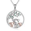 wholesale 925 Sterling Silver Metal Cubic Zirconia Elephant Family Pendant Necklaces for Mothers' Day Gifts for Moms and Daughters-0-0