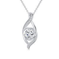 wholesale 925 Sterling Silver Infinity Pendant with Round Cut Moissanite for Women and Girls s (1 ct)- Rhodium Plated