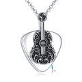 wholesale 925 Sterling Silver Guitar Shaped Black Enamel Cremation Jewelry Urn Pendant Necklace with Chain and Funnel Set-0-0