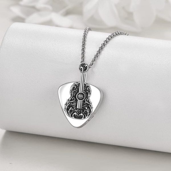 Sterling Silver Guitar Pick Urn Necklace-4