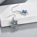 wholesale 925 Sterling Silver Abalone Shell Star of David Cross Dangle Earrings for Women Judaic Jewelry-0-4
