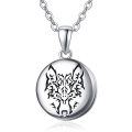 wholesale 925 Sterling Silver Wolf Head Round Custom Pendant Necklace for Women Mom Wife-0-0