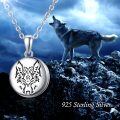 wholesale 925 Sterling Silver Wolf Head Round Custom Pendant Necklace for Women Mom Wife-0-2