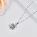 wholesale 925 Sterling Silver Wolf Head Round Custom Pendant Necklace for Women Mom Wife-0-5