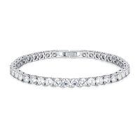 wholesale 925 Sterling Silver CZ Round Cut Tennis Bracelet Gift for Women- Sliver Plated