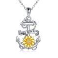 wholesale 925 Sterling Silver Anchor Rose Hope Faith Love Pendant Necklace for Women-0-13