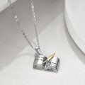 wholesale 925 Sterling Silver Book Pendant Necklace with Feather Charm - Literary Gifts for Readers and Writers-0-4