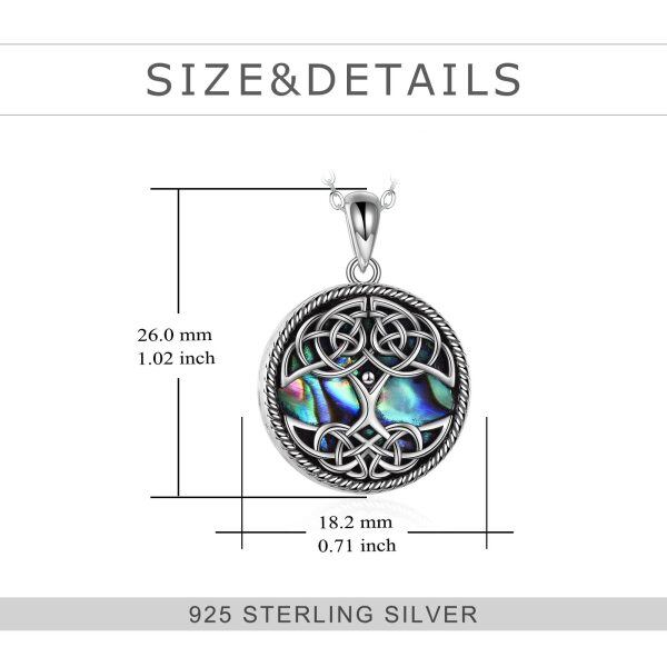 Sterling Silver Abalone Shell Tree of Life Urn Necklaces-1