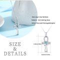 wholesale 925 Sterling Silver Turquoise Ankh Eye Pendant Necklace Egyptian Jewelry for Women and Men-0-1