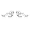 wholesale Sterling Silver Ocean Wave Stud Earrings for Women Girls-0-16