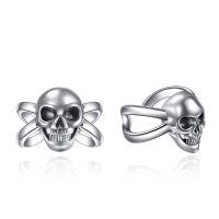 wholesale 925 Sterling Silver Skull Ear Cuff Earrings- Oxidized/Oxidised