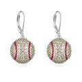 wholesale Sterling Silver Sports Jewelry Earrings for Women Fans Baseball Basketball Rugby Tennis Volleyball Gifts-0-10