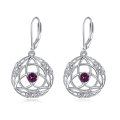 wholesale Sterling Silver Simulated Abalone Celtic Knot Dangle Earrings-0-20