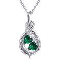 wholesale Sterling Silver Australian Crystal Infinity Twins Sister Necklace with Birthstone-0-16