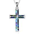 wholesale Sterling Silver Origami Cross Pendant Religious Necklace Jewelry for Women Men - Rhodium Plated-0-17
