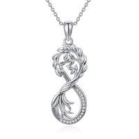 wholesale 925 Sterling Silver Tree of Life Infinity Family Pendant Necklace - Christmas Gifts for Women- Silver Plated
