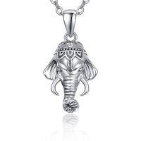wholesale 925 Sterling Silver 925 Elephant Pendant Necklace with Rhinestones - Elegant Animal Charm s for Her- Silver Plated
