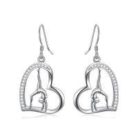 wholesale Sterling Silver Gymnast Stud Earrings for Women Gymnastics Gifts - Rhodium Plated- Rhodium Plated