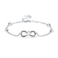 wholesale 925 Sterling Silver Infinity Butterfly Charm Bracelet for Women - Forever My Friend & Always My Sister- Rhodium Plated