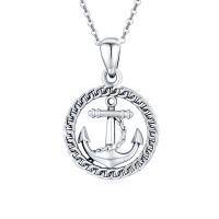 wholesale 925 Sterling Silver Nautical Anchor Pendant Necklace for Women - Wholesale Jewelry- Oxidized/Oxidised