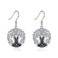 wholesale 925 Sterling Silver Tree of Life Drop Earrings for Women - Wholesale Jewelry- Oxidized/Oxidised