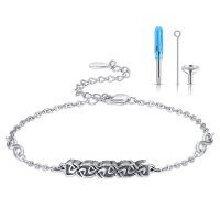 wholesale 925 Sterling Silver Celtic Knot Bar Urn Bracelet for Ashes - Wholesale- Oxidized/Oxidised