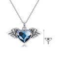 wholesale Sterling Silver Crystal Heart Urn Necklace for Ashes Memorial Keepsake Pendant-0-12