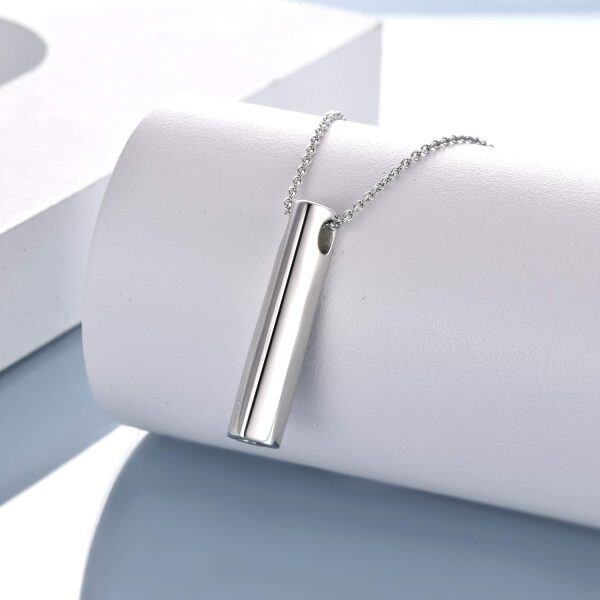 Sterling Silver Heart Bar Urn Necklace-3