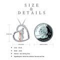 wholesale 925 Sterling Silver Heart Pendant with Grandma and Granddaughter Figurine - Love You Forever Necklace for Women's Valentines Day Gifts-0-1