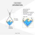 wholesale 925 Sterling Silver Blue Fire Opal Wave Pendant Necklace - Ocean Inspired Jewelry for Women's Gifts-0-1