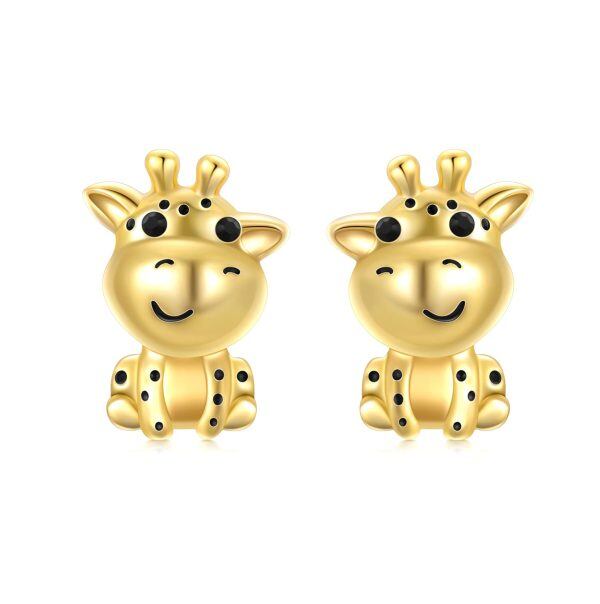 Sterling Silver Giraffe Stud Earrings-0