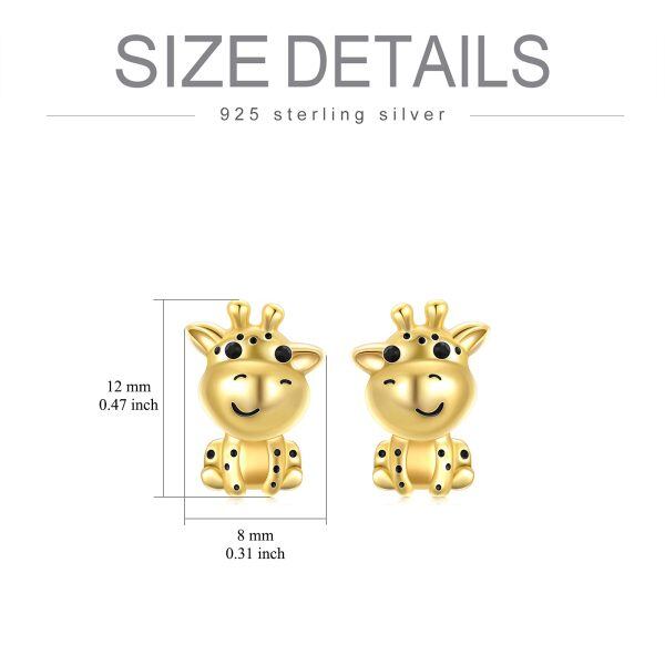 Sterling Silver Giraffe Stud Earrings-1