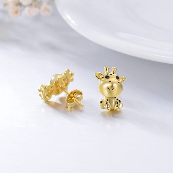 Sterling Silver Giraffe Stud Earrings-4