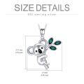 wholesale 925 Sterling Silver Green Crystal Koala Bear Charm Pendant Necklace for Women Girls  45cm Chain Length-0-1